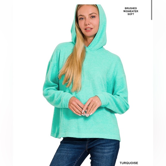 🎉FREE SHIPPING 5 colors 920 HOODED BRUSHED MELANGE
HACCI SWEATER - Picture 3 of 5